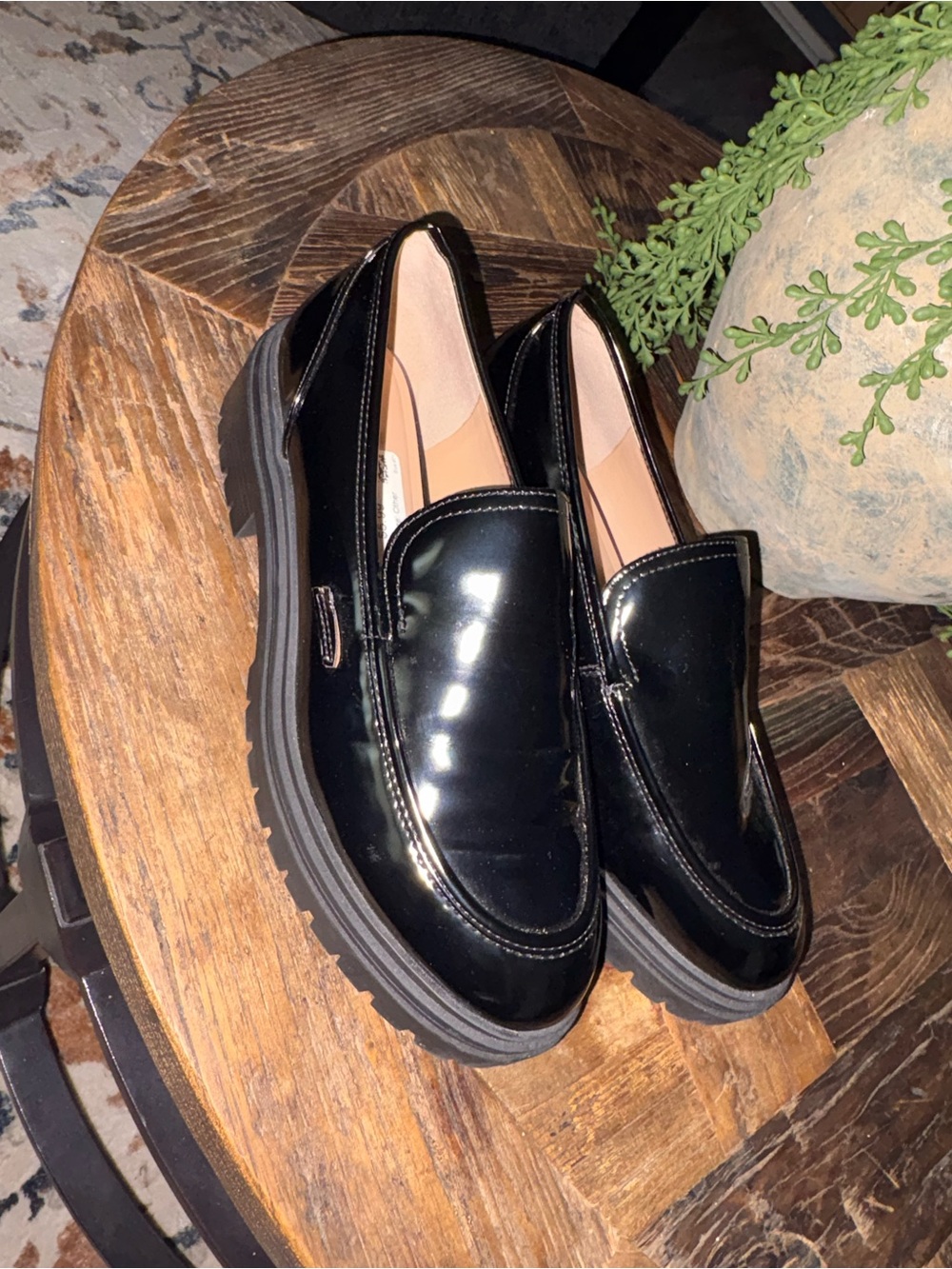 Women’s INC size 10 Black Patent Slip-On Loafers
